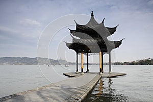 Pavilion in West Lake of Hangzhou, China