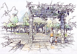 Pavilions in the park