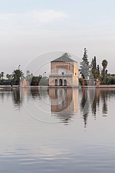 Pavillion on Menara Gardens at Marrakech, Morocco