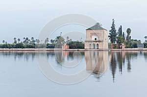 Pavillion on Menara Gardens at Marrakech, Morocco