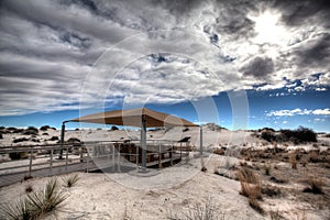 Picnic pavillion at White Sands National Monument New Mexico