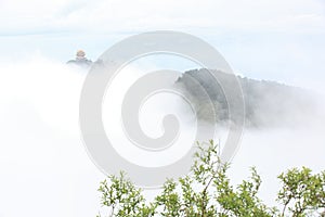 Pavillion on top of emei mountain,china