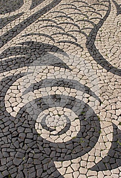 Paving stones known as calcada in Portugal and Brazil.