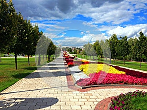 Paving and alley on Tsaritsyno park