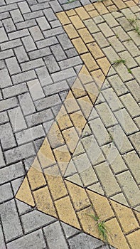 paving block road - stock photo