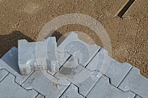 Paving at a construction site