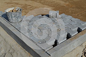 Paving at a construction site