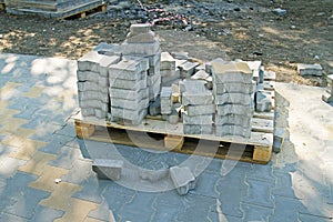Paving slabs on a pallet