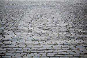 Paving Stones Road Texture black and white.