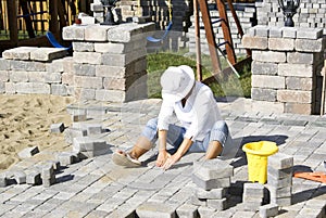 Paving Woman