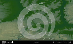 Pavlikeni outlined, Bulgaria. Physical