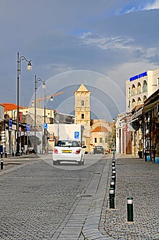 Pavlou Valsamaki street, a touristic street leading to The Church of Saint Lazarus, Larnaca, Cyprus