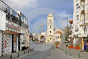 Pavlou Valsamaki street, a touristic street leading to The Church of Saint Lazarus, Larnaca, Cyprus