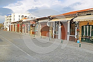 Pavlou Valsamaki street, a touristic street leading to The Church of Saint Lazarus, Larnaca, Cyprus