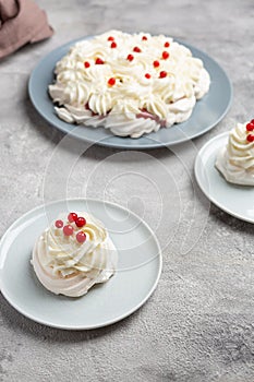 Pavlova is a meringue-based cake topped with fruit and whipped cream