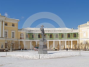 Pavlovsk. Monument to emperor Pavel I before the Big palace