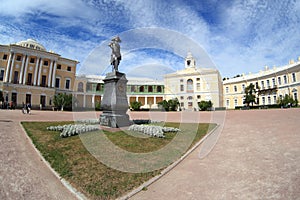 Pavlovsk Palace and Paul`s monument