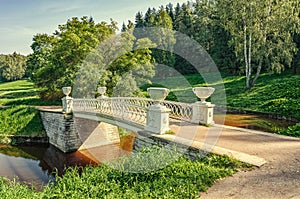 Pavlovsk park. The Cast-iron bridge.