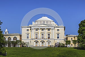 The Pavlovsky Big Palace. View from the river Slavyanka. Pavlovsk, St. Petersburg