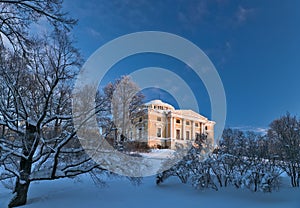 Pavlovsky palace in winter