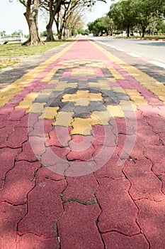 The pavment in Buddha Monthon public park