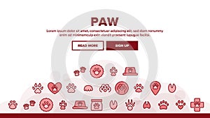 Paw Animal Landing Header Vector