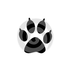 Paw Icon In Flat Style Vector For Apps, UI, Websites. Black Icon Vector Illustration