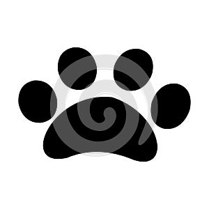 Paw logo cat dog animal pet vector footprint icon.