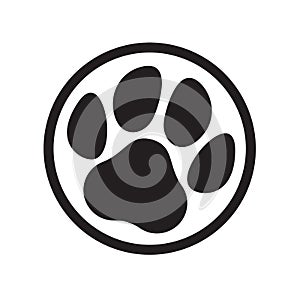 Paw logo cat dog animal pet footprint vector icon