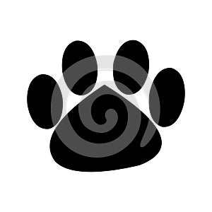 Paw logo cat dog animal pet vector footprint icon.
