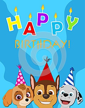 Paw patrol birthday card blue photo