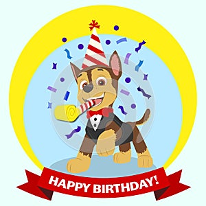 Paw patrol Chase birthday card