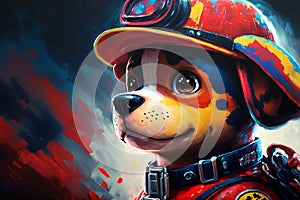 Paw Patrol Chese abstract background acryl painting. Generative ai