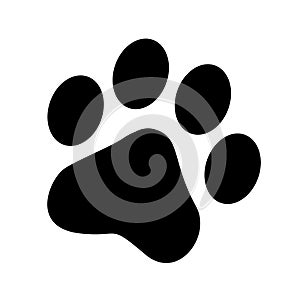 Cute pets [de perros y gatos] impresión de la pata aislado en fondo blanco