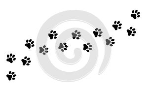 Paw print cat, dog, puppy pet trace. Flat style - stock vector
