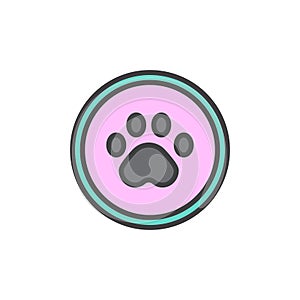 Paw print filled outline icon