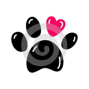 Paw print with heart icon