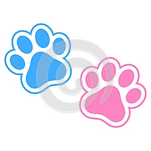 Paw print icon. Flat illustration of paw print vector icon