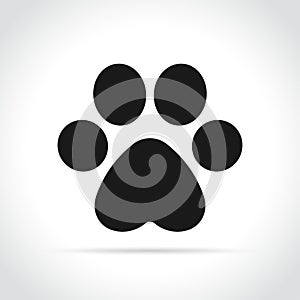 Paw print icon on white background