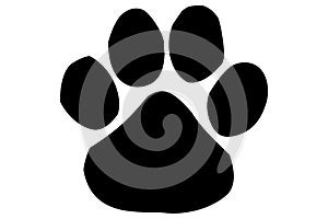 Paw print isolated on white background.