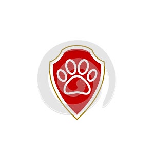 Paw Print Pet Protect Icon Isolated on White Background