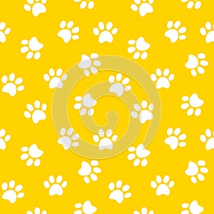 Paw print seamless pattern