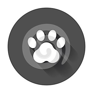 Paw print vector icon. Dog or cat pawprint illustration. Animal