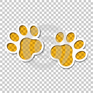 Paw print vector icon. Dog or cat pawprint illustration. Animal