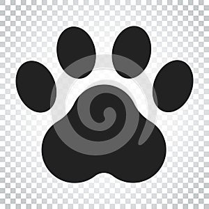 Paw print vector icon. Dog or cat pawprint illustration. Animal