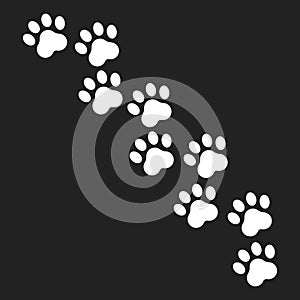 Paw print vector icon. Dog or cat pawprint illustration. Animal silhouette