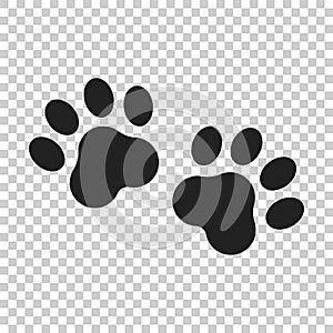 Paw print vector icon. Dog or cat pawprint illustration. Animal photo
