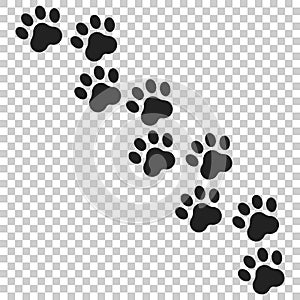 Paw print vector icon. Dog or cat pawprint illustration. Animal photo