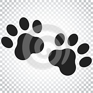 Paw print vector icon. Dog or cat pawprint illustration. Animal