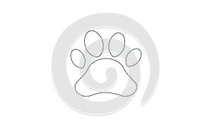 Paw print vector icon flat style graphical symbol.